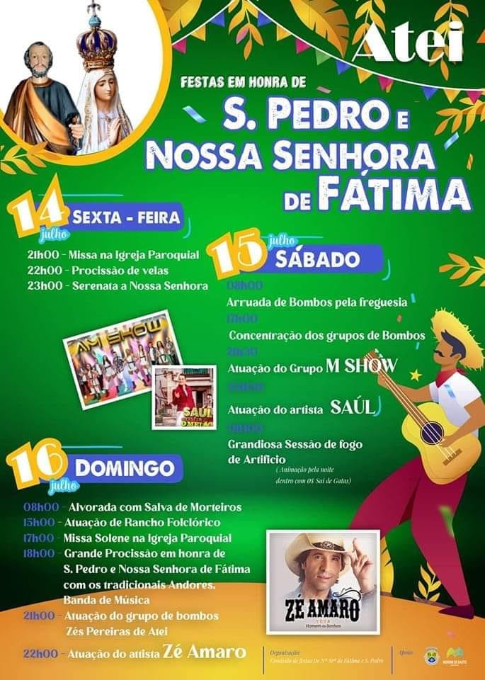 Festa Em Honra De S O Pedro E Nossa Senhora De F Tima Atei