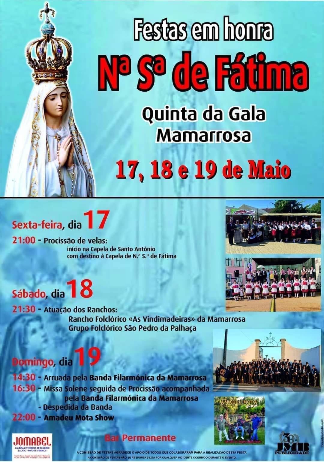 Festa em Honra de Nossa Senhora de Fátima 2024 Mamarrosa