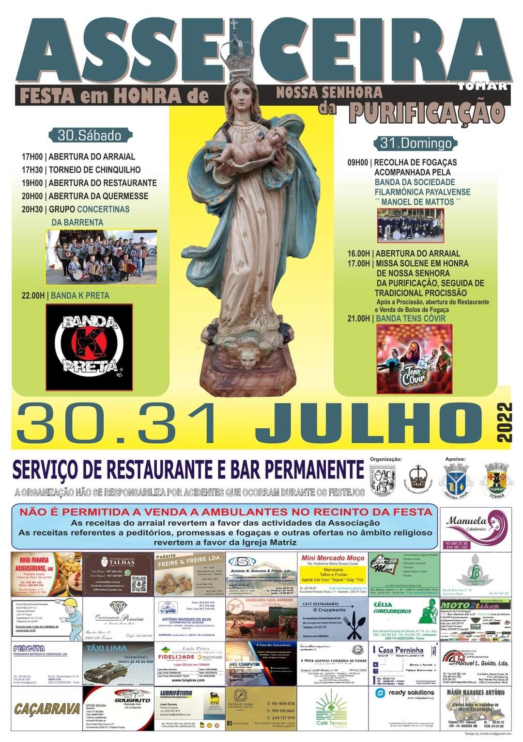 Cartaz Festas em Honra de Nossa Senhora da Purificação 2022