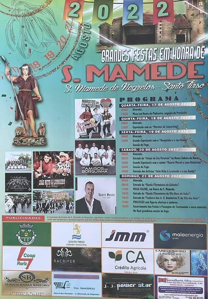 Cartaz Grandes Festas em Honra de S. Mamede 2022