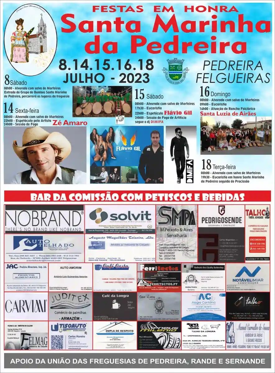 Cartaz Santa Marinha da Pedreira 2023