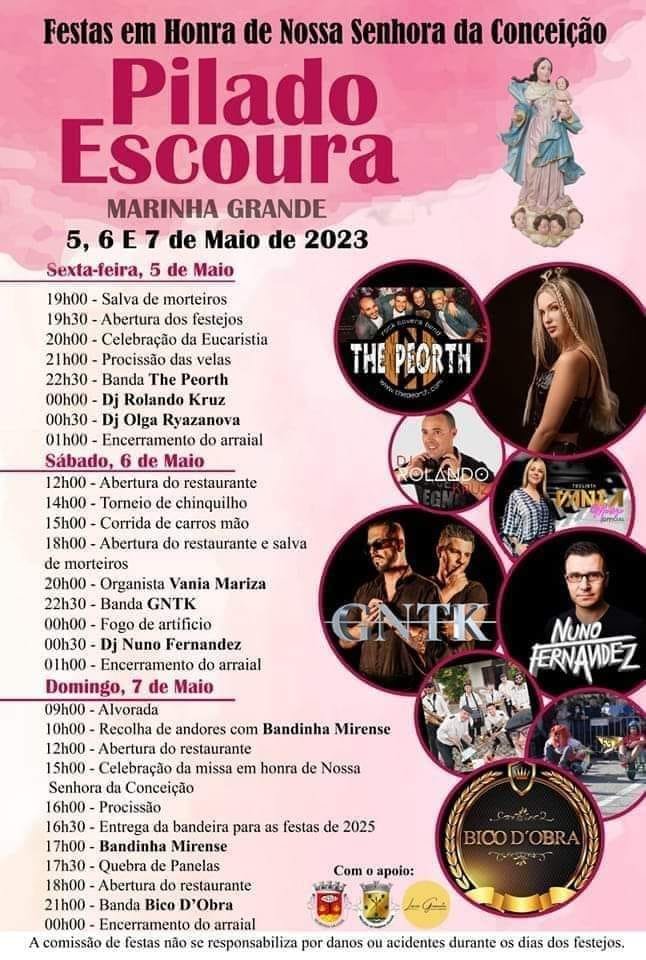 Cartaz Festas Pilado Escoura 2023 - Marinha Grande
