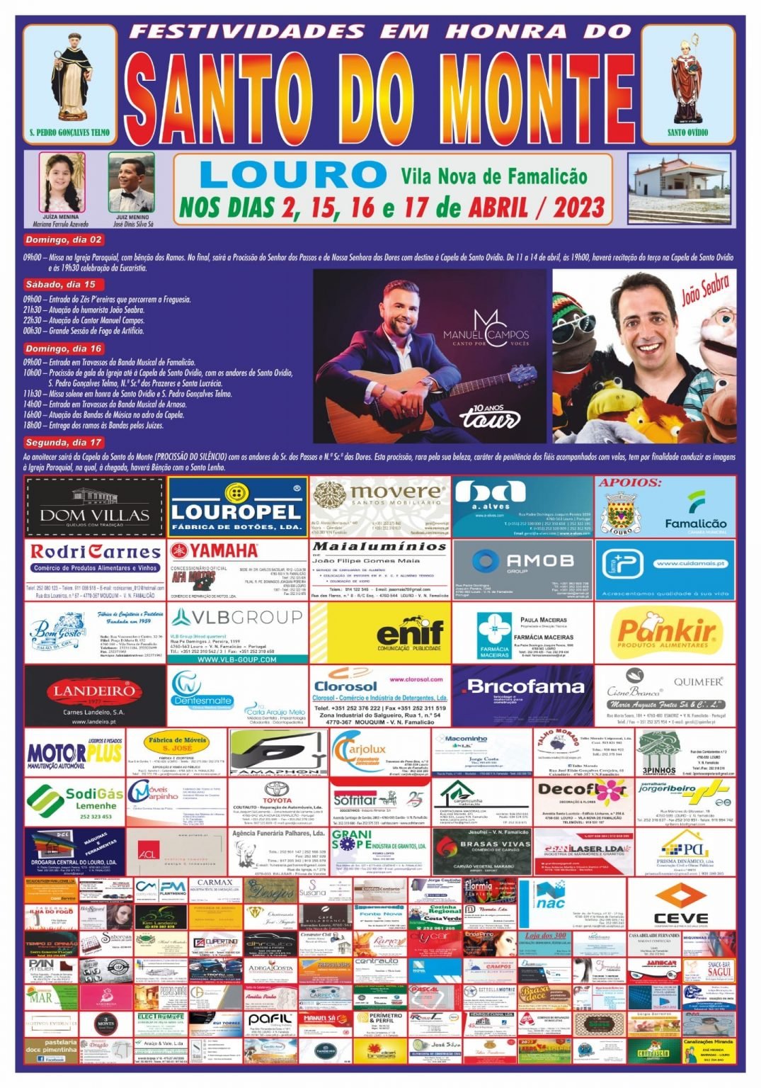 Cartaz Festividades em Honra do Santo do Monte 2023 - Famalicão