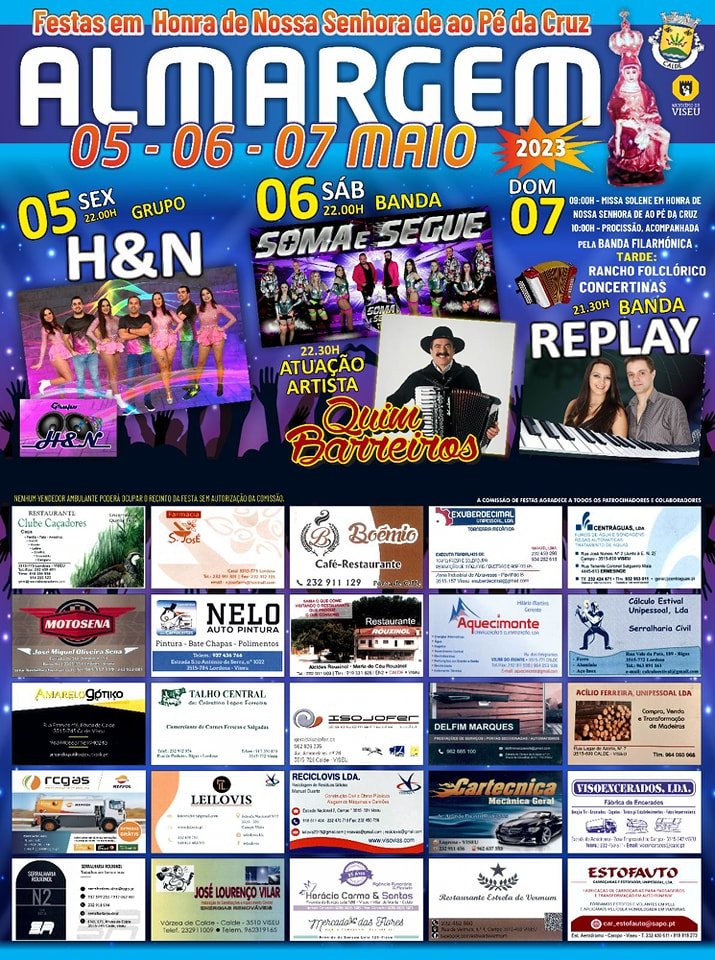 Cartaz Festas em Hora de Nossa Senhora de ao Pé da Cruz 2023 - Almargem