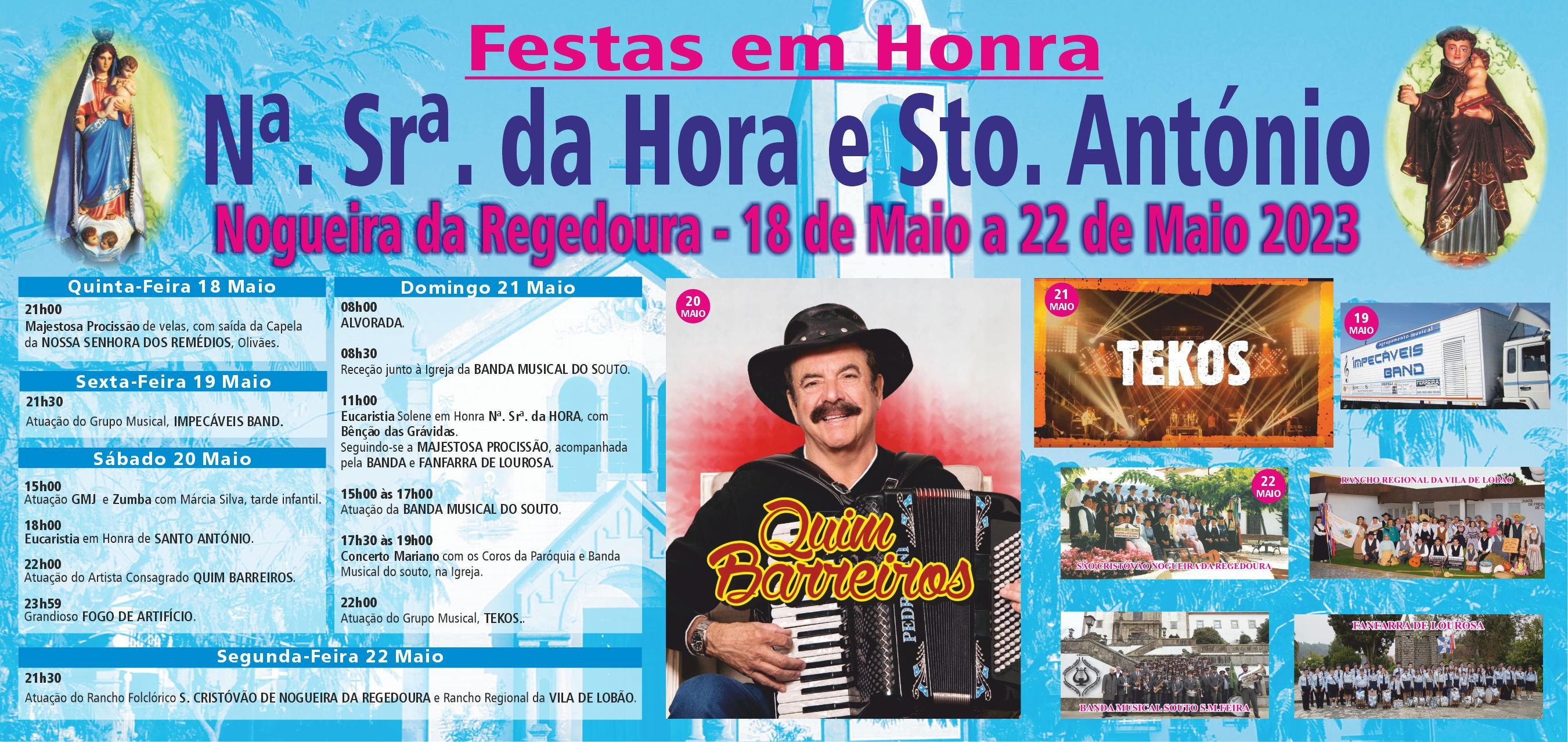 Cartaz Festa da Senhora da Hora 2023 - Nogueira de Regedoura