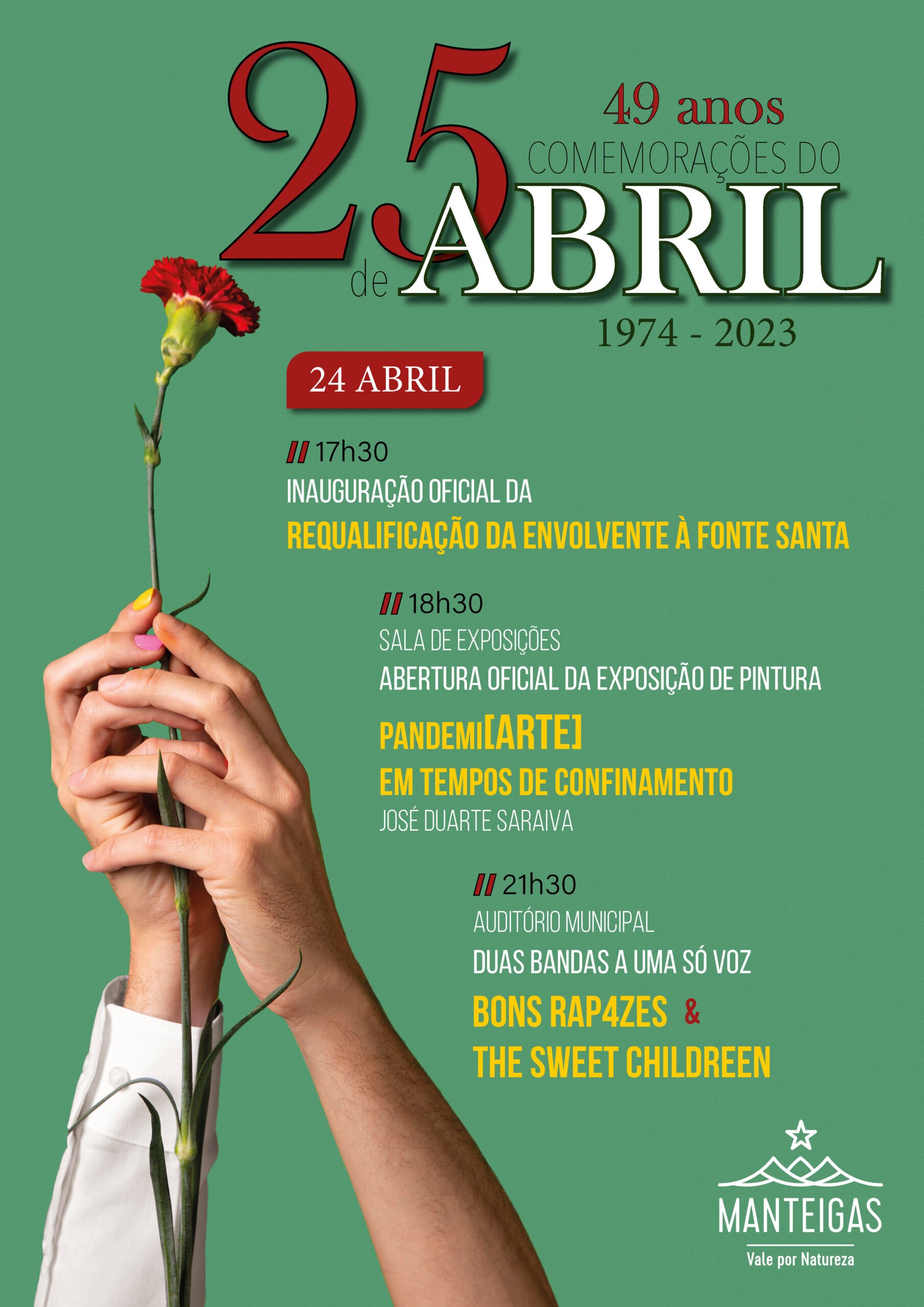 Cartaz Comemorações do 25 de Abril 2023 - Manteigas