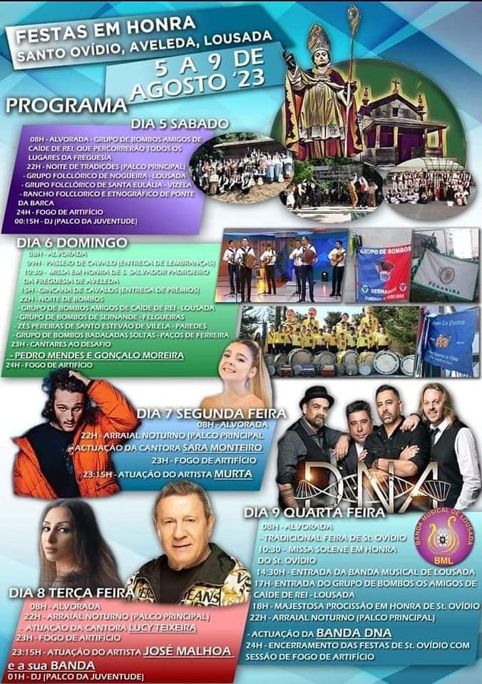 Cartaz Festa em Honra de Santo Ovídio 2023 - Aveleda
