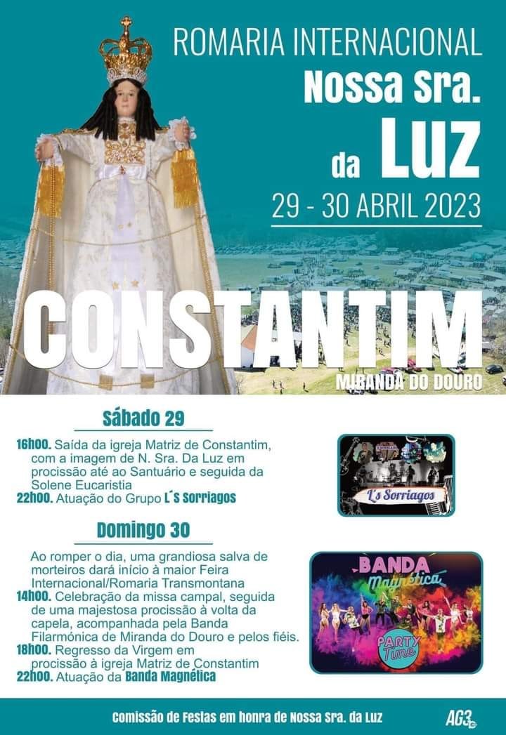 Cartaz Romaria Internacional Nossa Senhora da Luz 2023 - Constantim