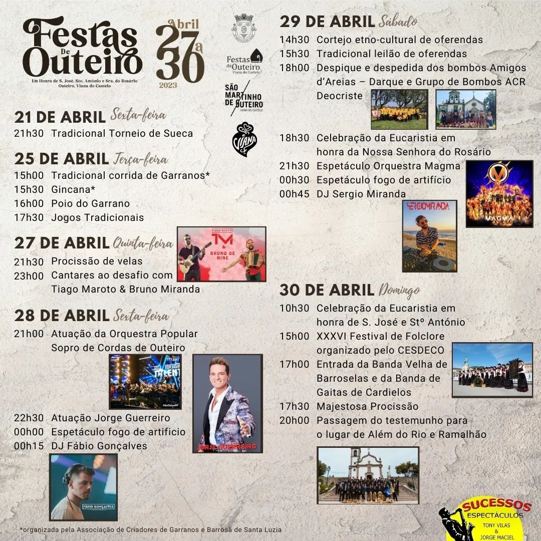 Cartaz Festas de Outeiro 2023 - Outeiro