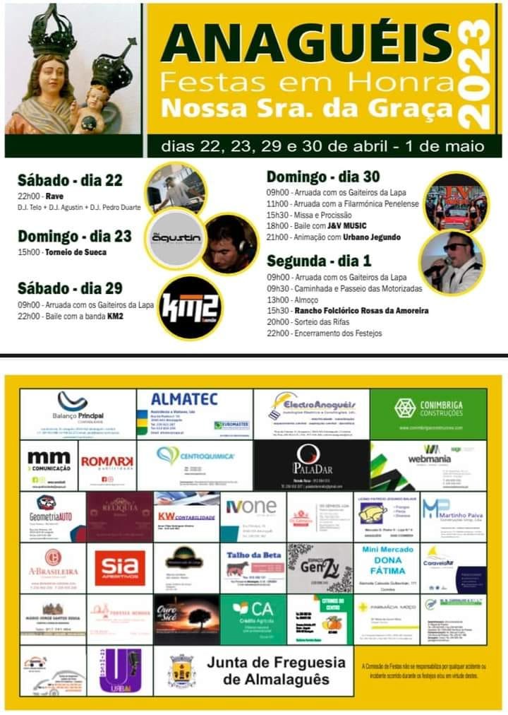 Cartaz Festas em honra de Nossa Senhora da Graça 2023 - Anaguéis