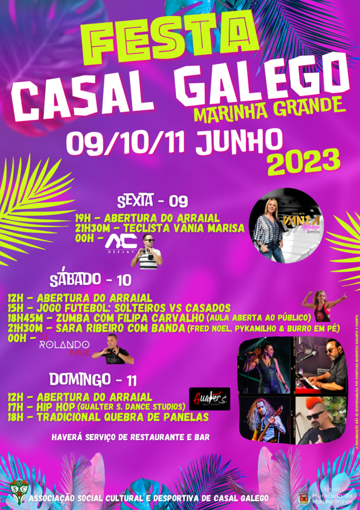 Cartaz Festas Casal Galego 2023 - Marinha Grande