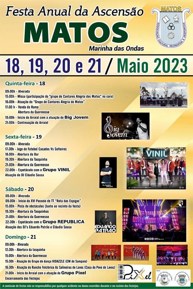 Cartaz Festas Anual da Ascensão 2023 - Matos