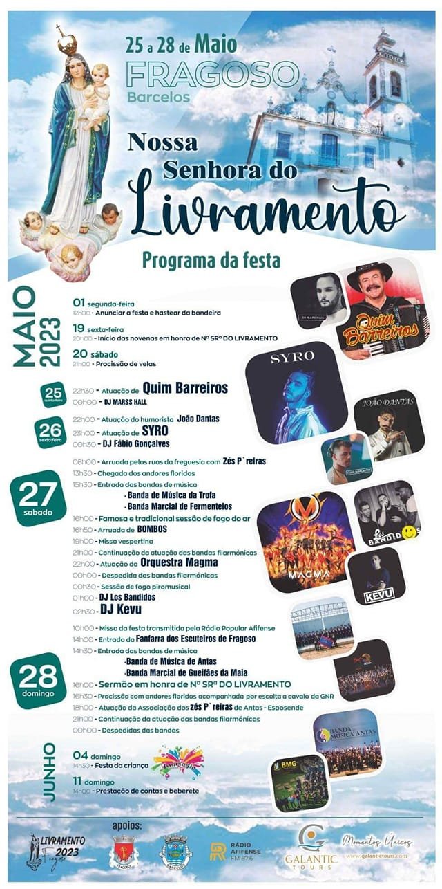 Cartaz Festas em Honra de Nossa Senhora do Livramento 2023 - Fragoso