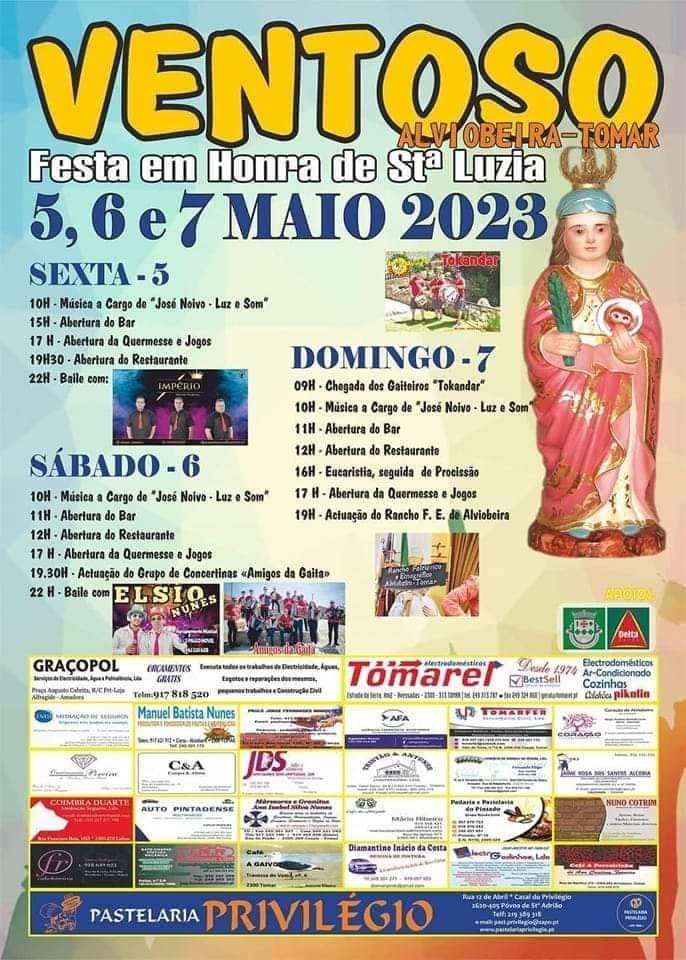 Cartaz Festas em Honra de Santa Luzia 2023 - Ventoso