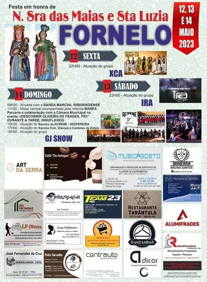 Cartaz Festas em Honra de Nossa Senhora das Maias e Santa Luzia 2023 - Fornelo