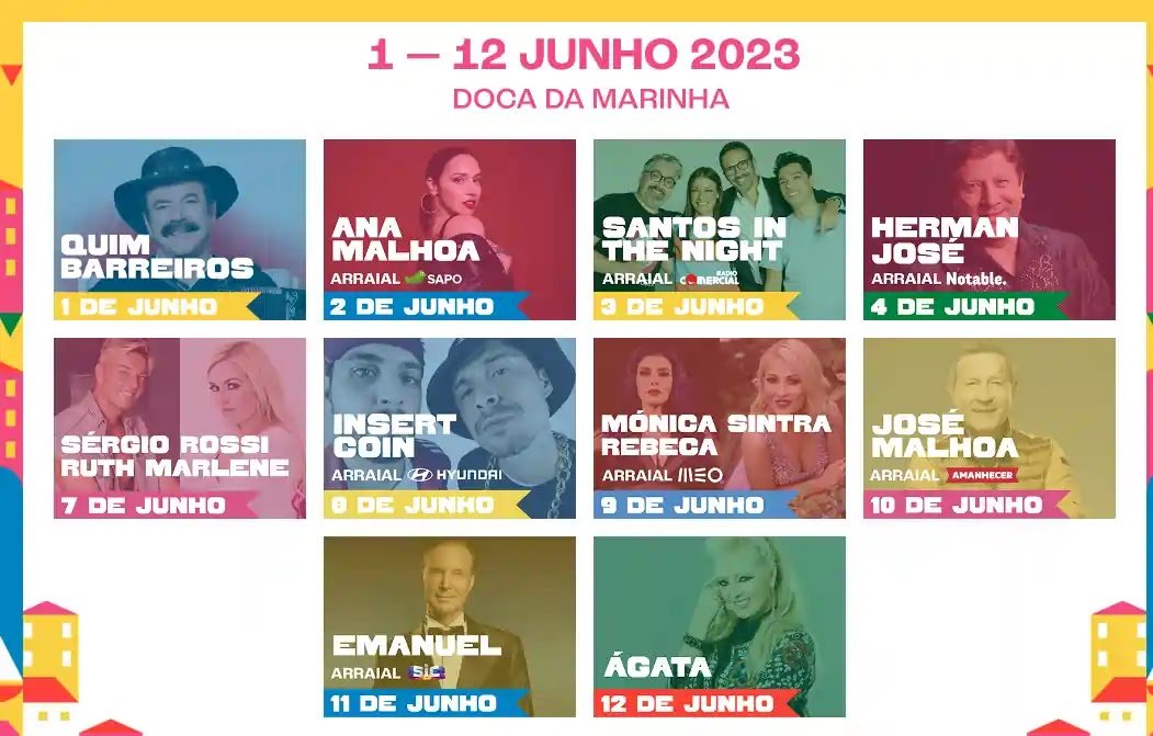 Cartaz Festas de Santos no Tejo 2023 - Lisboa