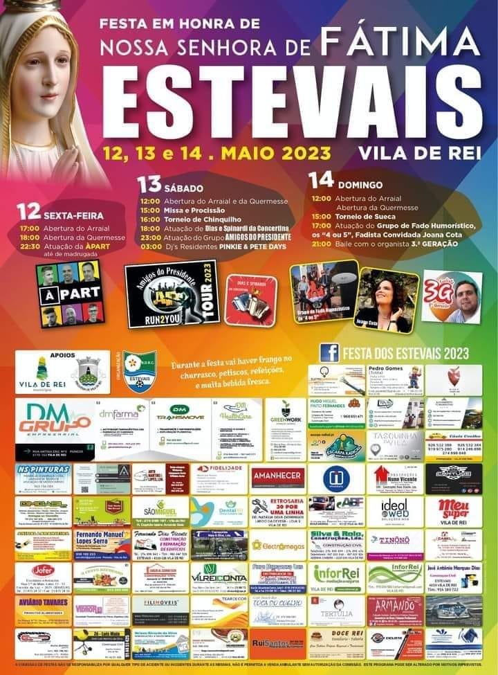Cartaz Festas em honra de Nossa Senhora de Fátima 2023 - Vila de Rei