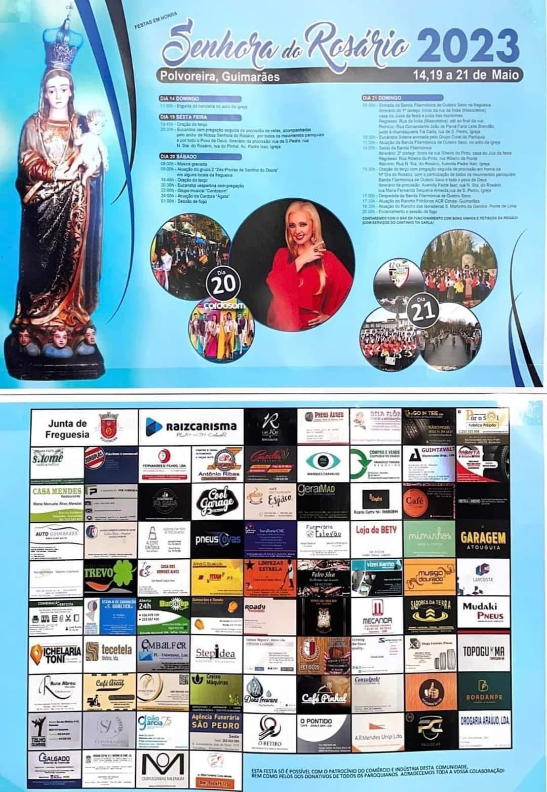 Cartaz Festas em Honra da Senhora do Rosário 2023 - Guimarães