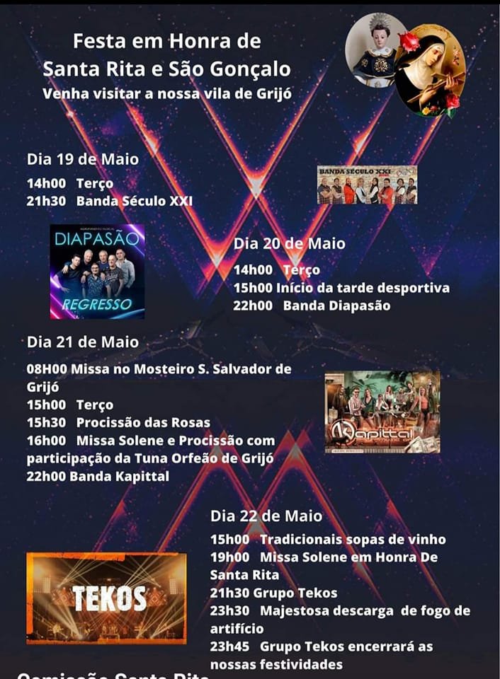 Cartaz Festa em Honra de Santa Rita e São Gonçalo 2023 - Grijó