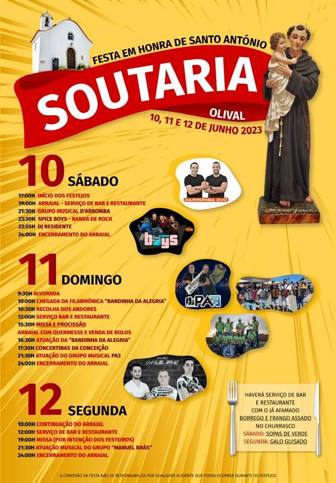 Cartaz Festa em Honra de Santo António 2023 - Soutaria