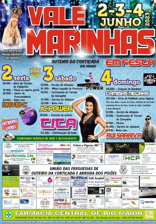Cartaz Festa de Vale Marinhas 2023 - Rio Maior