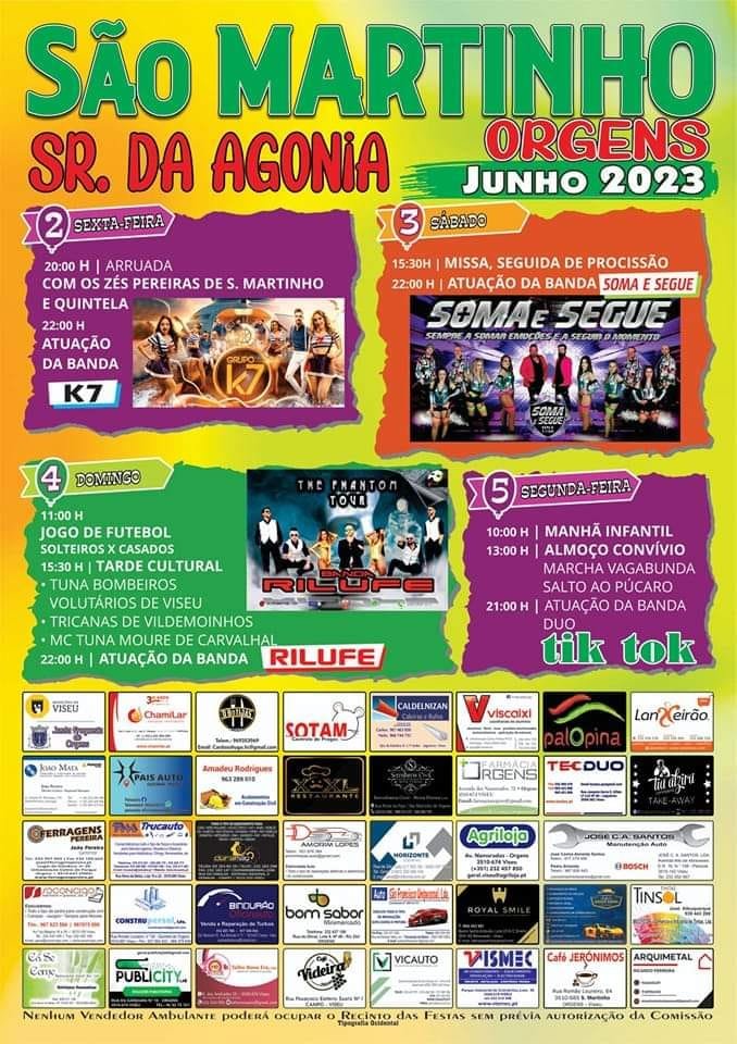 Cartaz Festas em Honra da Senhora da Agonia 2023 - São Martinho de Orgens