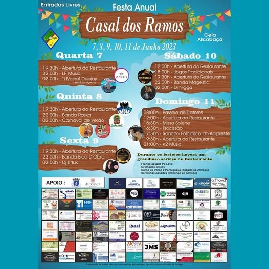 Cartaz Festa Anual de Casal dos Ramos 2023 - Alcobaça