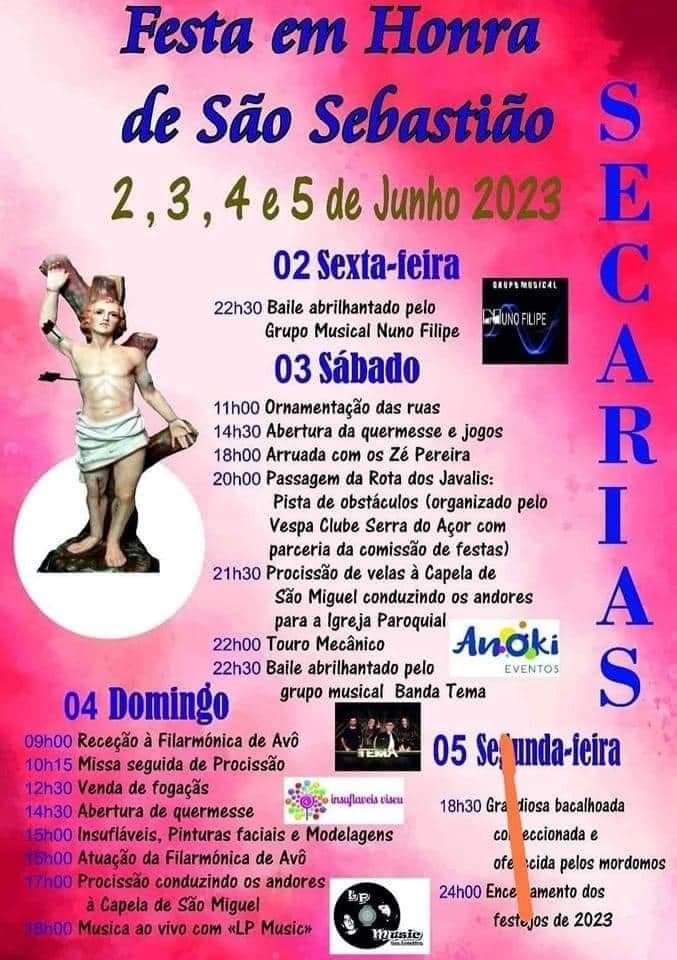 Cartaz Festa em Honra de São Sebastião 2023 - Secarias