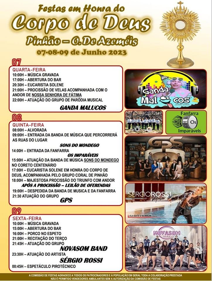 Cartaz Festas em Honra de Corpo de Deus 2023 - Pinhão