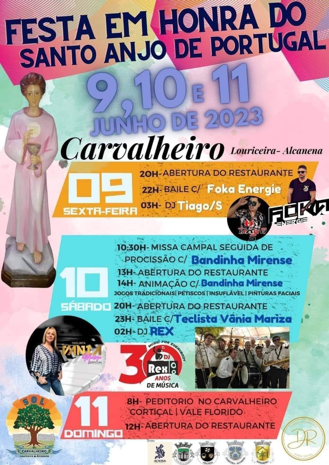 Cartaz Festa em Honra do Santo Anjo de Portugal 2023 - Carvalheiro