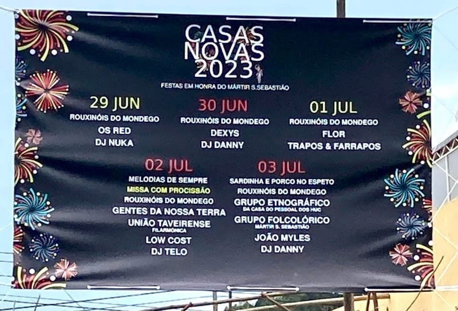 Cartaz Festas em Honra do Martir de São Sebastião 2023 - Casas Novas