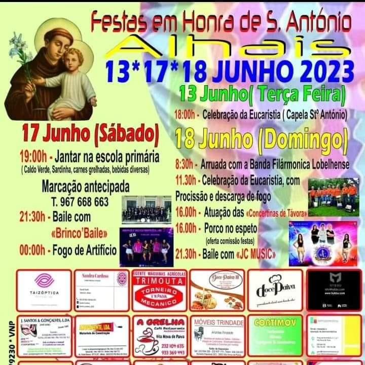 Cartaz Festas em honra de Santo António 2023 - Alhais