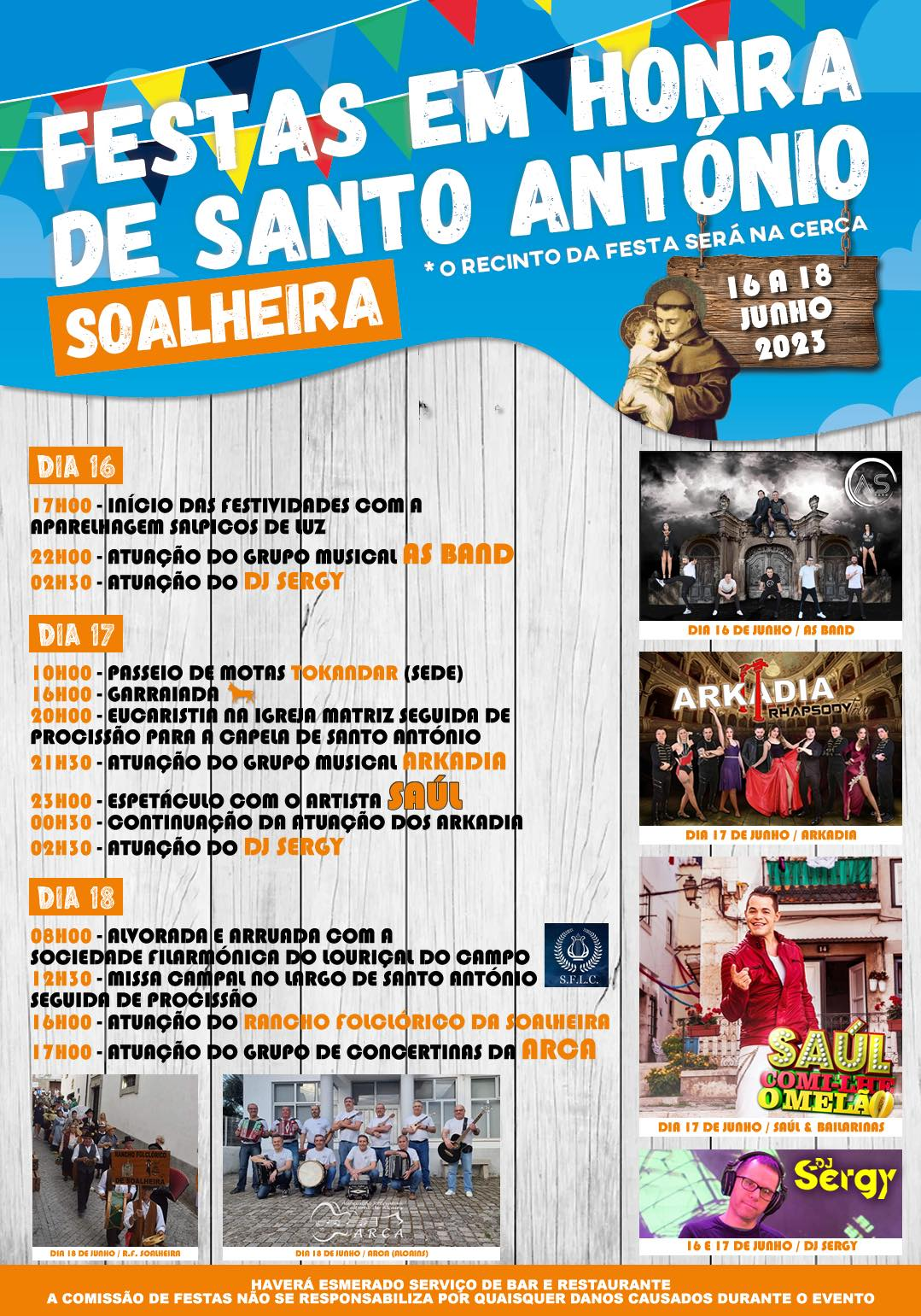 Cartaz Festas em Honra de Santo António 2023 - Soalheira