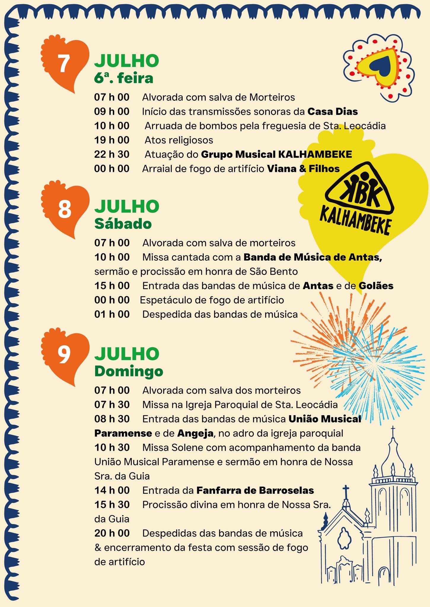 Cartaz Romaria de Senhora da Guia e São Bento 2023 - Viana do Castelo