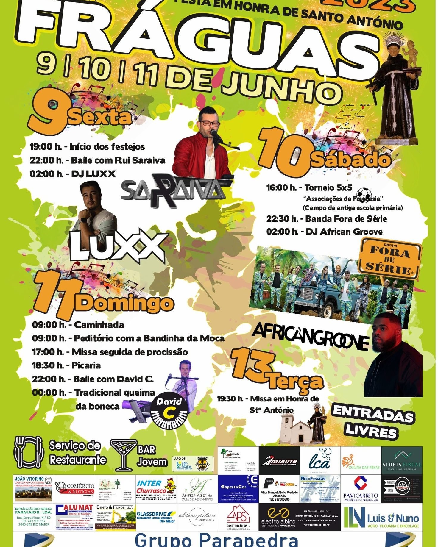 Cartaz Festas de Santo António 2023 - Fráguas