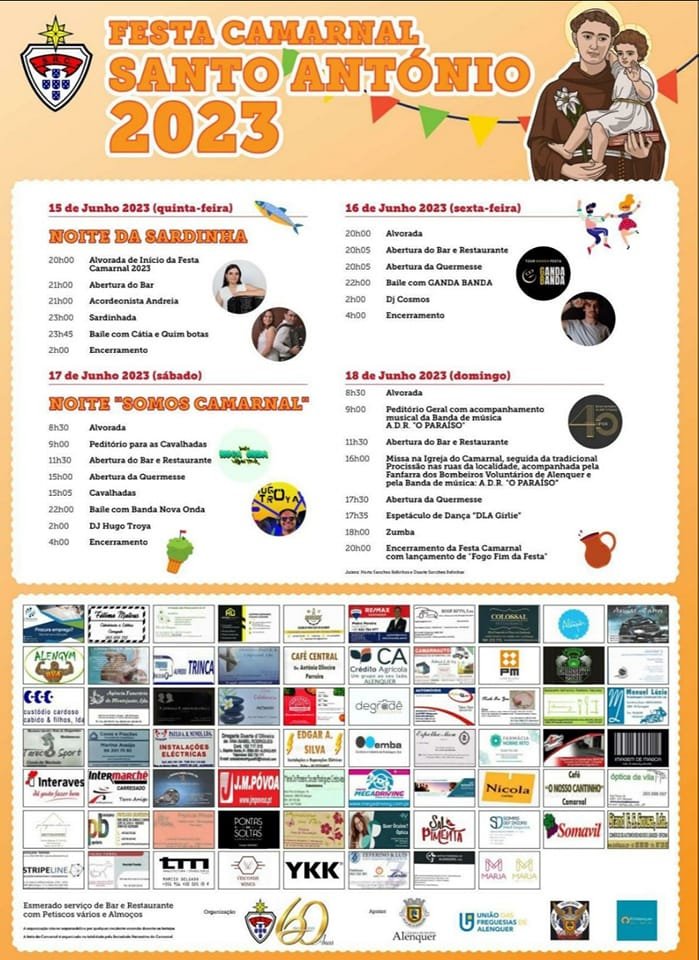 Cartaz Festa Camarnal Santo António 2023 - Alenquer