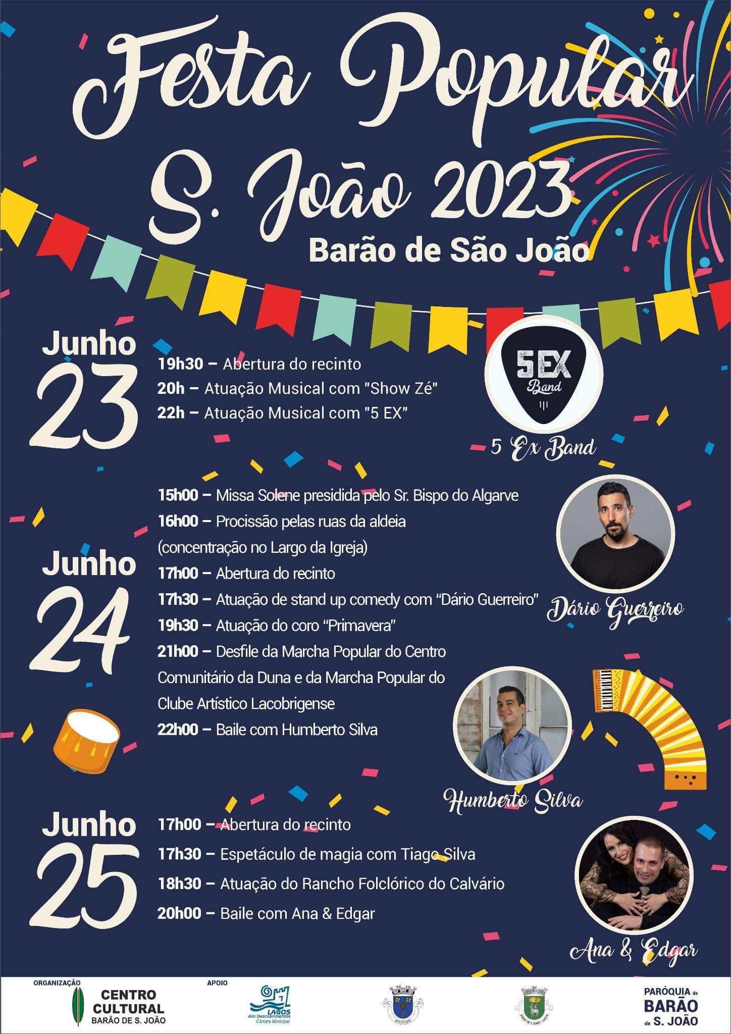Cartaz Festa Popular de São João 2023 - Barão de São João