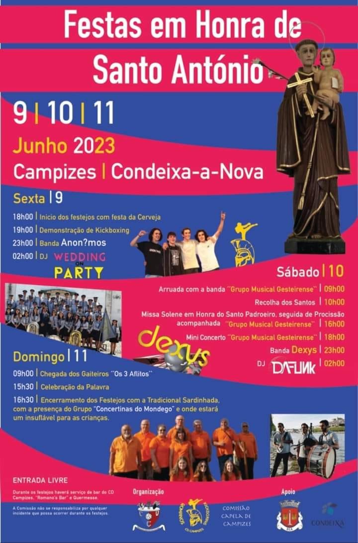 Cartaz Festas em Honra de Santo António 2023 - Campizes