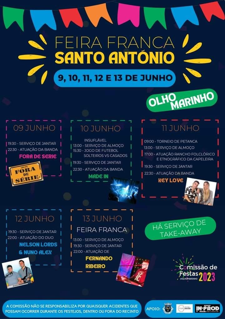 Cartaz Feira Franca Santo António 2023 - Olho Marinho