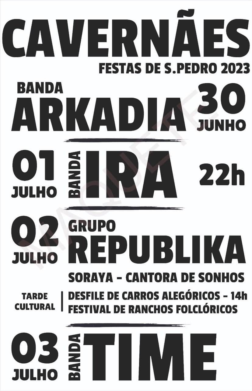 Cartaz Festas de São Pedro 2023 - Cavernães