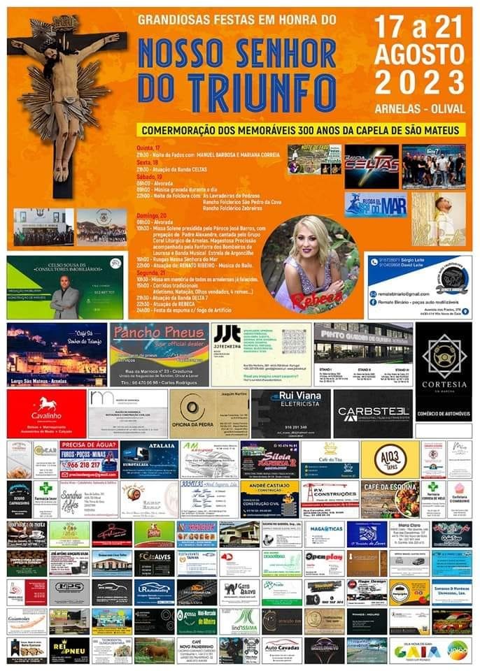 Cartaz Festas em Honra do Nossa Senhor do Triunfo 2023 - Arnelas