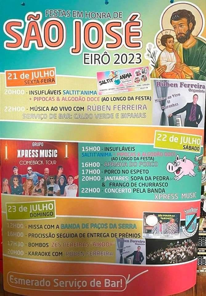Cartaz Festas em Honra de São José 2023 - Eirô