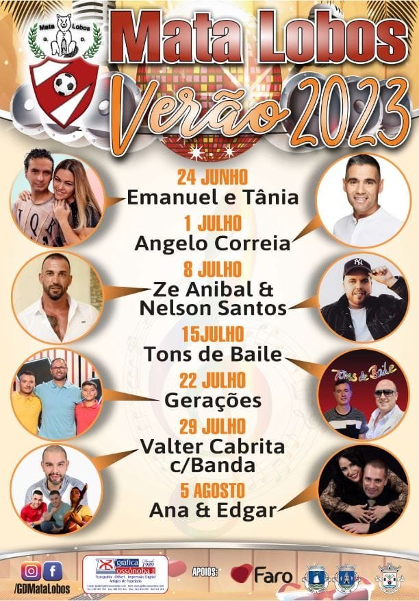 Cartaz Bailes de Verão 2023 - Mata Lobos