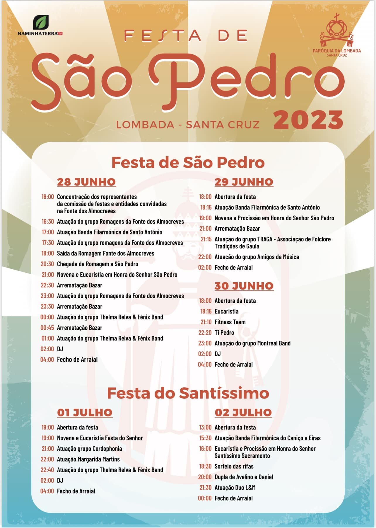 Cartaz Festa de São Pedro 2023 - Lombada