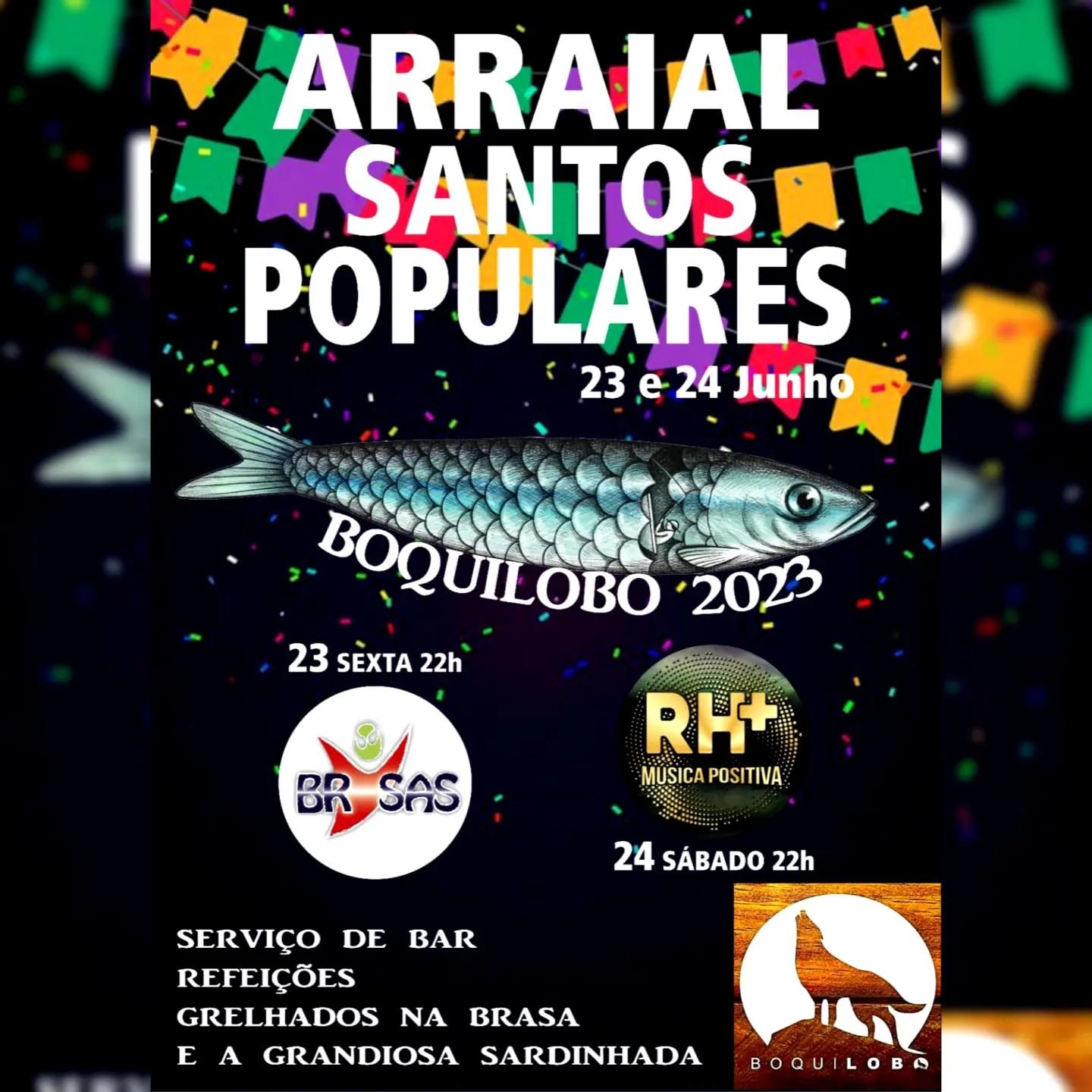 Cartaz Arraial Santos Populares 2023 - Boquilobo