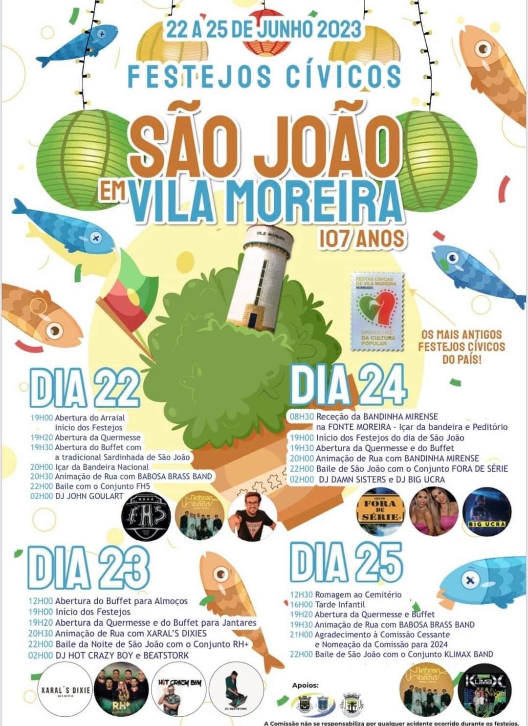 Cartaz Festas de São João 2023 - Vila Moreira