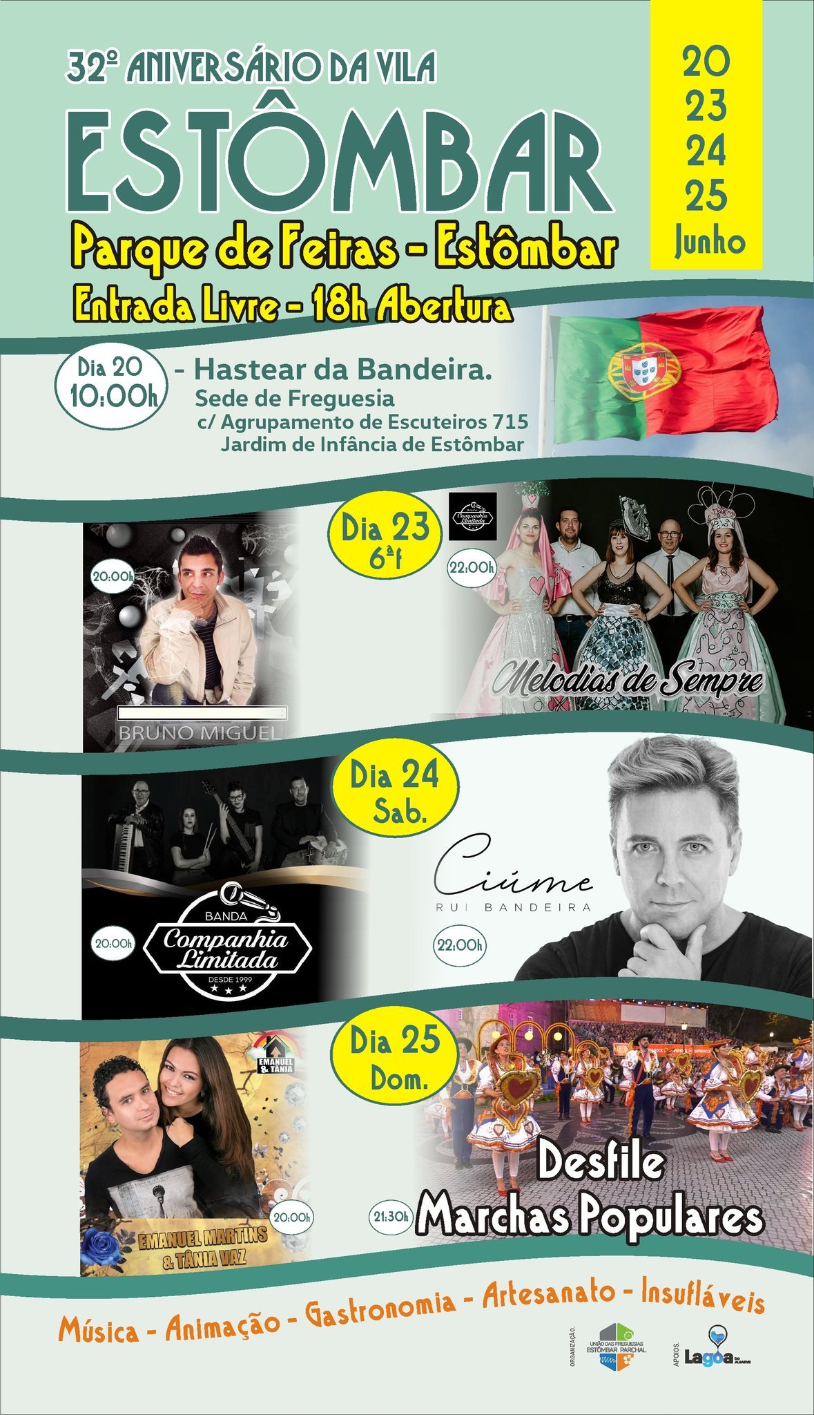 Cartaz Festa da Vila de Estômbar 2023 - Lagoa