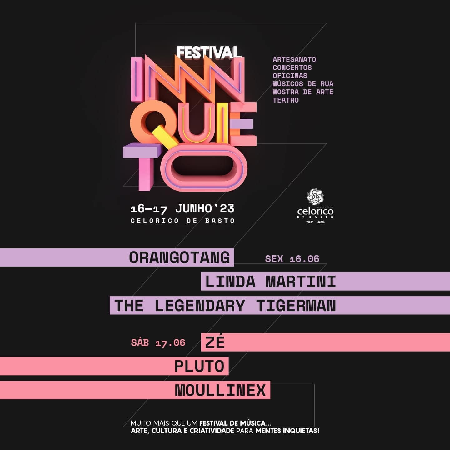 Cartaz Festival Inquieto 2023 - Celorico de Basto