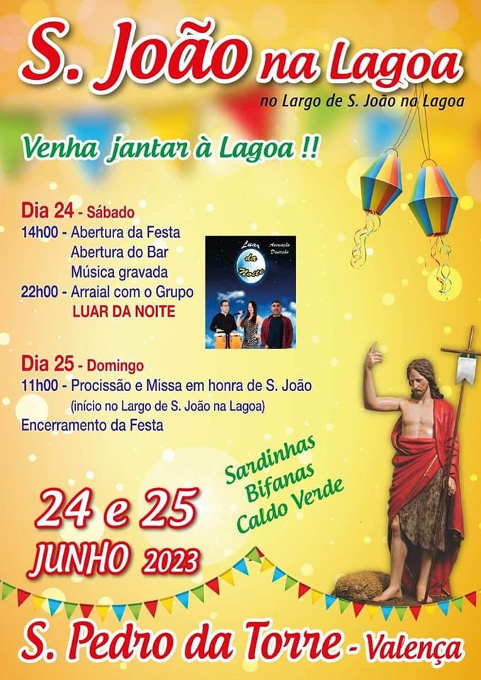 Cartaz Festas de São João na Lagoa 2023 - São Pedro da Torre