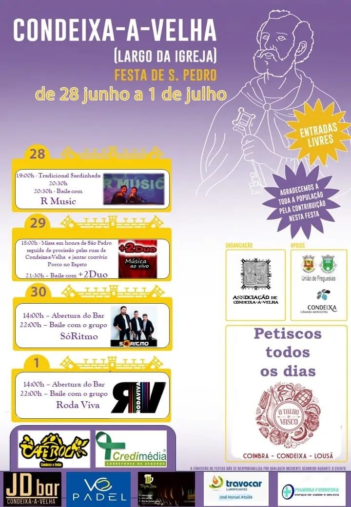 Cartaz Festa de São Pedro 2023 - Condeixa-a-Velha